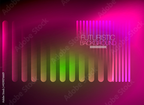 Bright neon color techno abstract background  shiny glowing neon lines in the dark background