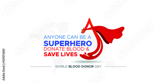World Blood Donor Day creative concept. Blood donation awareness poster design.