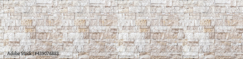 Panoramic Wide angle brown white beige travertine wall brick wall art concrete or stone texture background 