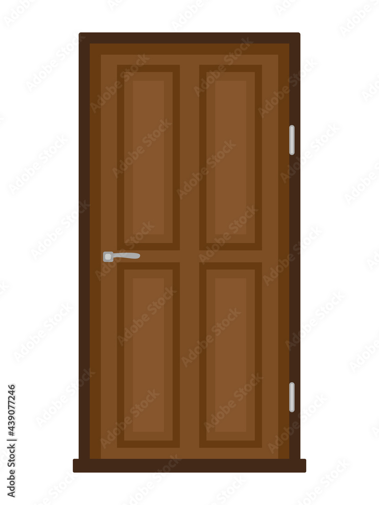 Vector illustration of a modern wooden door on a white background Vector illustration of a modern wooden door on a white background