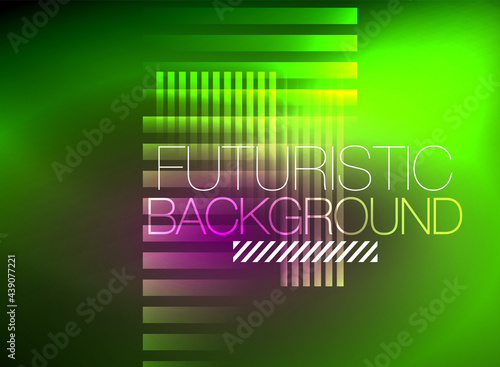 Bright neon color techno abstract background  shiny glowing neon lines in the dark background