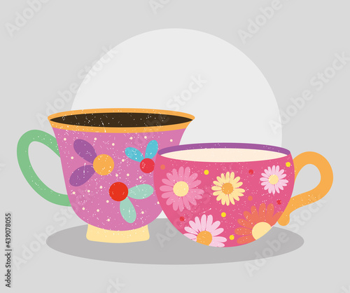 floral mugs illustration