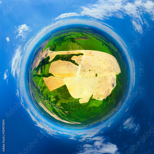 Принти на полотні quadcopter view of fields