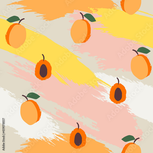 pattern with pineapples and apricots