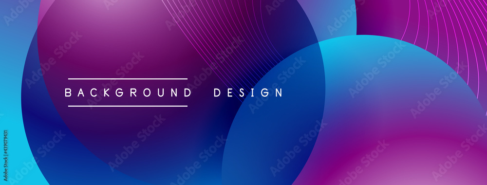 Gradient circles with shadows. Vector techno abstract background. Modern overlapping forms wallpaper background, design template Gradient circles with shadows. Vector techno abstract background. Modern overlapping forms wallpaper background, design template