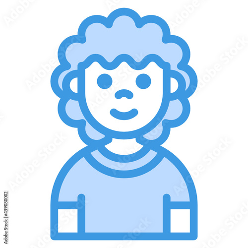 Boy blue line icon