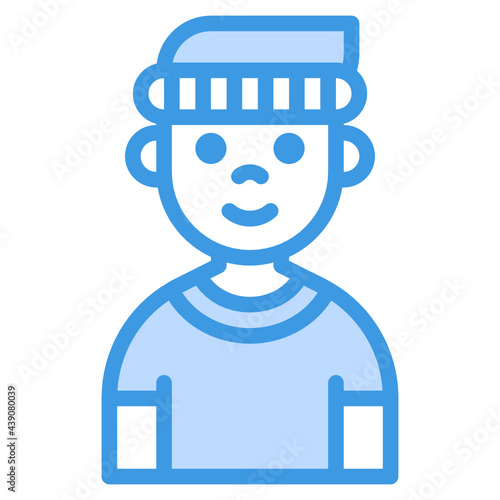 Boy blue line icon