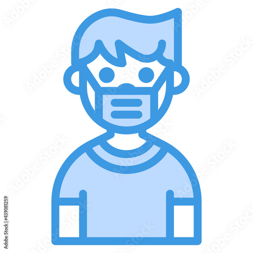 Boy blue line icon