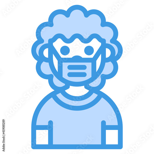 Boy blue line icon