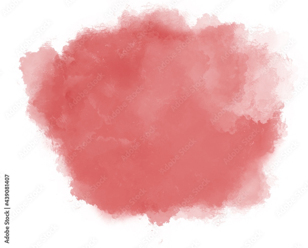 Red watercolor stain with wash. Watercolor texture
