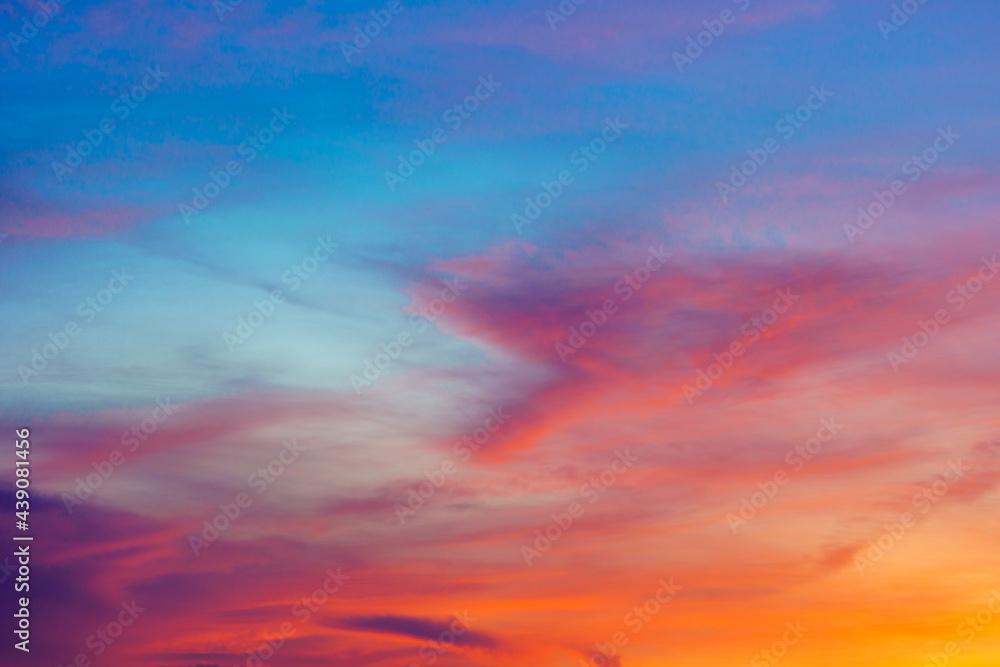 The evening sky with colorful clouds.sunset