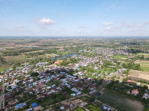 Aerial photos on village.counrey house.