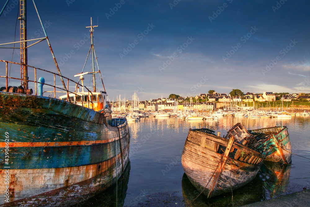 disused boats in a Breton harbour