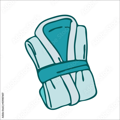 bathrobe, folded, bathroom or bedroom robe, hand-drawn doodle, i