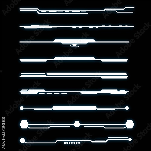 Set of Sci-Fi  User Interface Elements. futuristic technology frames interface hud element design for ui games. web and app.