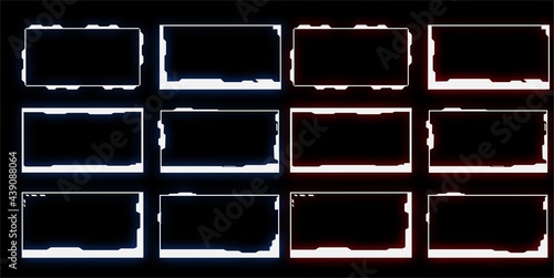 Hud rectangles, Set of Sci-Fi  User Interface Elements.futuristic technology frames interface hud element design for ui games. web and app.
