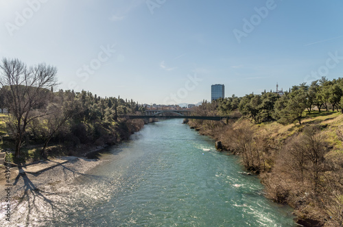 River by city against sky