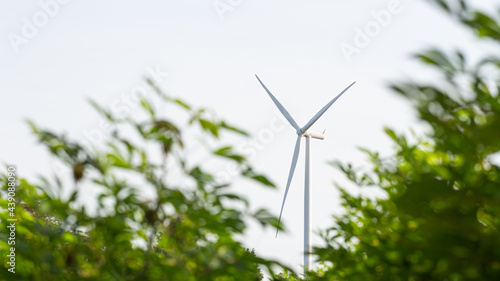 wind turbine farm background copy space © anusak