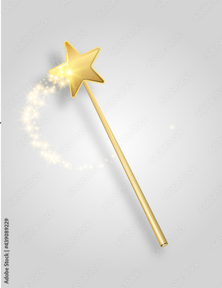 Vector illustration of miracle magical stick with sparkle isolated