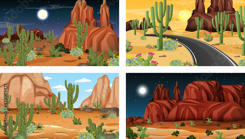 Different scenes with desert forest landscape © blueringmedia