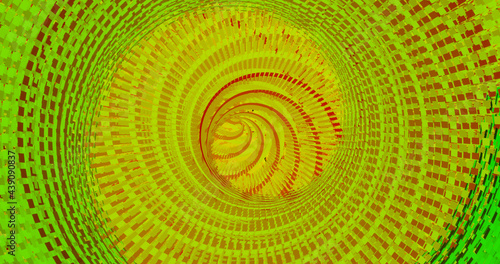 Render with green abstract hypno tunnel