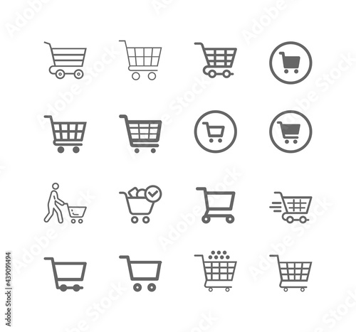 Shopping cart icon vector set. E-commerce