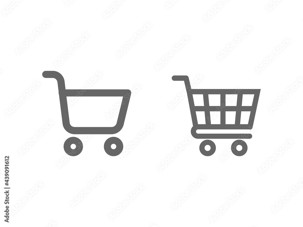 Shopping cart icon vector set. E-commerce Shopping cart icon vector set. E-commerce