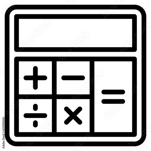 calculator outline style icon