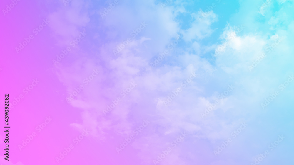 beauty sweet pastel soft purple with fluffy clouds on sky. multi color rainbow image. abstract fantasy growing light