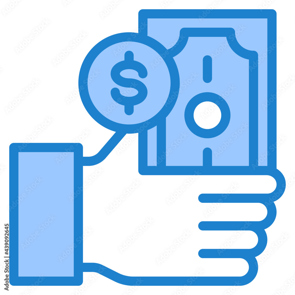 Fototapeta premium hand blue style icon