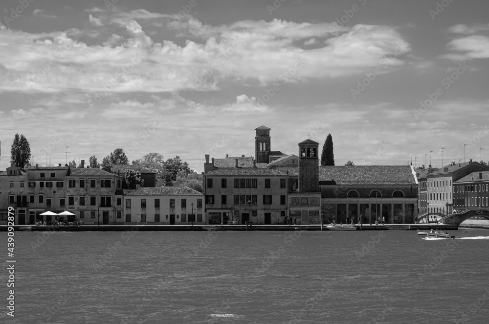Morning view of the Giudecca houses, Venice.