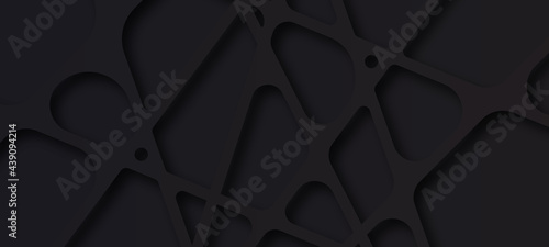 Black abstract 3d decorative pattern texture background . 