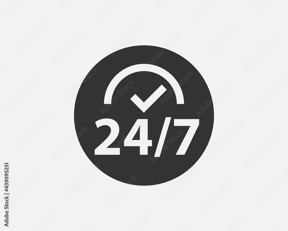 24 Hours a day service icon symbol vector 24 Hours a day service icon symbol vector