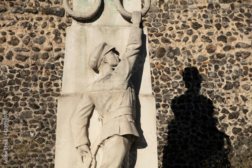 Norwich, Norfolk, UK, June 2021, view of the statue of Edith Cavell near Norwich Cathedral photo