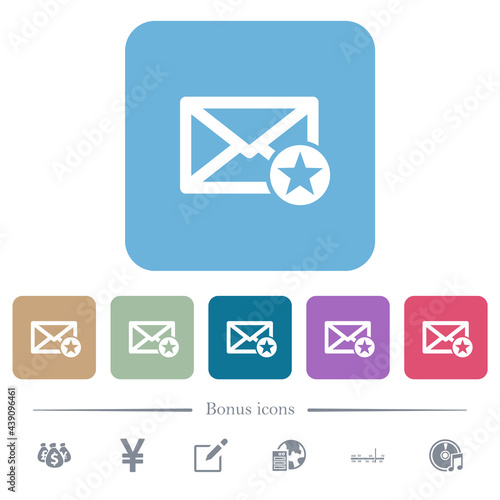 Primary credit card flat icons on color rounded square backgrounds