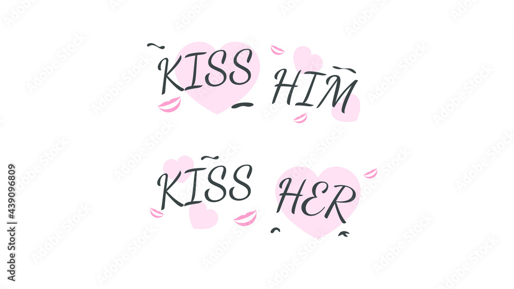 Abstract World Kiss Day Lettering Template For Card, Poster, Print Background Shadow Vector Design Style