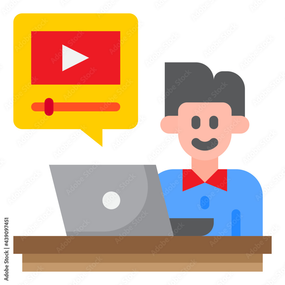 online learning flat style icon