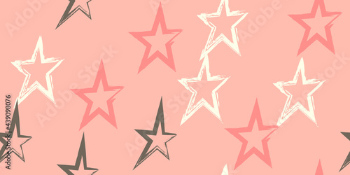 Colored stripes and stars. Simpless. Fashion watercolor striped design.