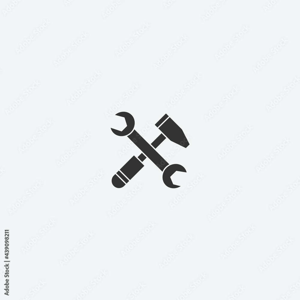 Hammer vector icon illustration sign Hammer vector icon illustration sign