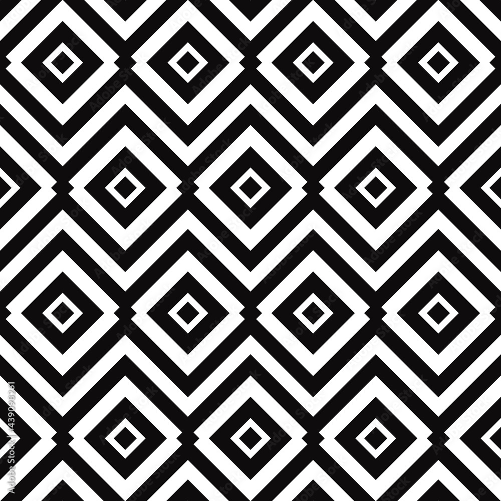 Rhombuses black and white pattern. Vector same rhombuses.
