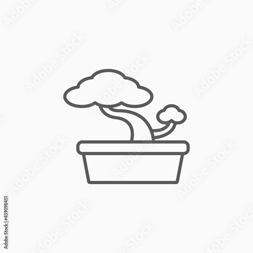 bonsai tree icon, tree vector