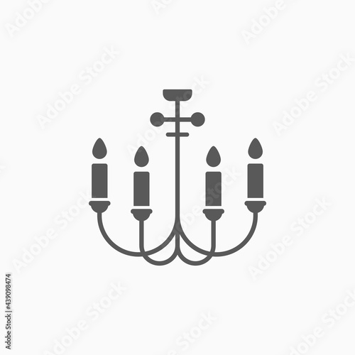 chandelier icon, candelabrum vector,  light illustration