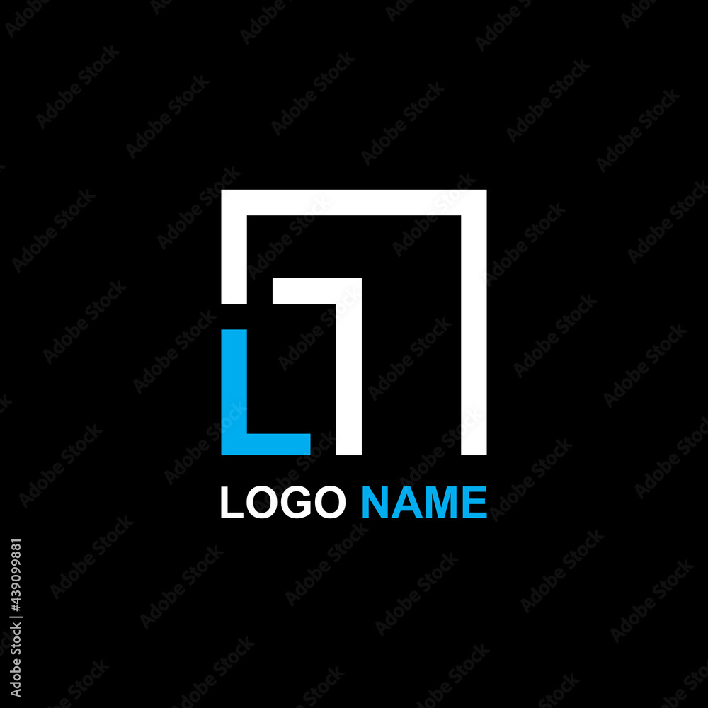 Geometric letter L logo with square line art creative design Geometric letter L logo with square line art creative design