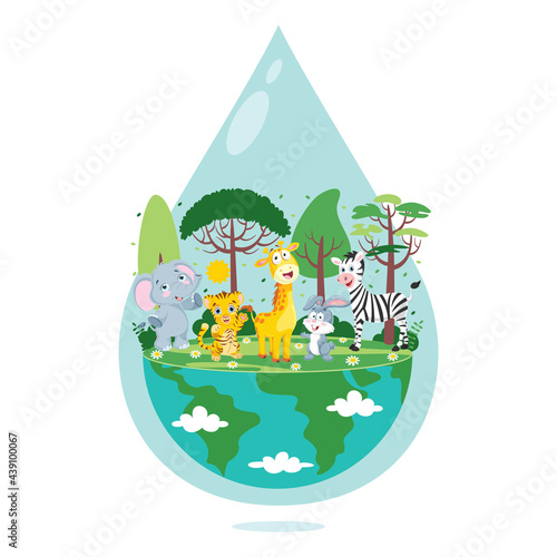 Concept Of Word Water Day