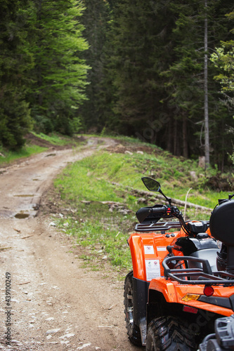 ATV quad on forest road