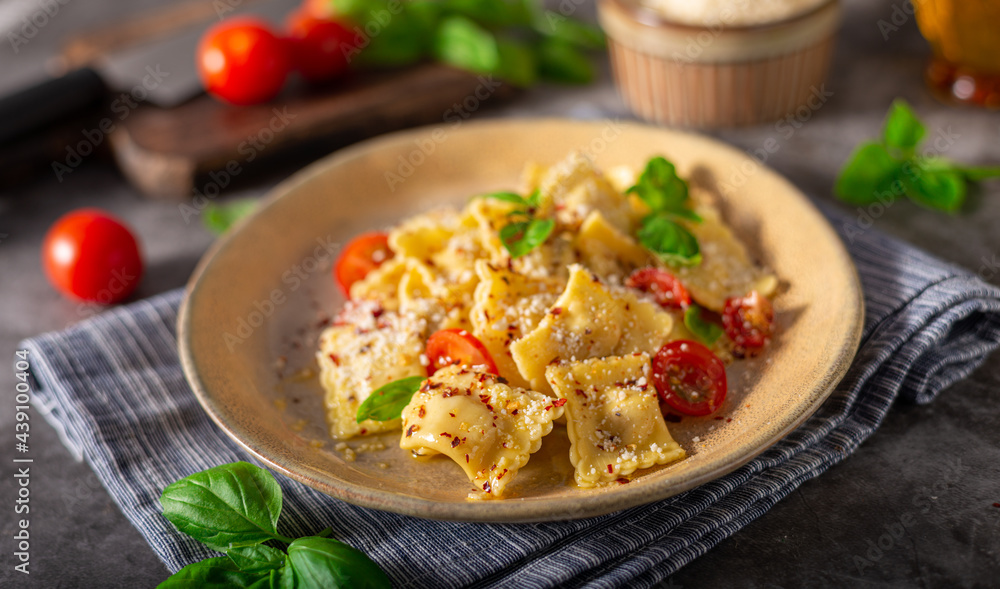 Ravioli with cheese and chilli Ravioli with cheese and chilli
