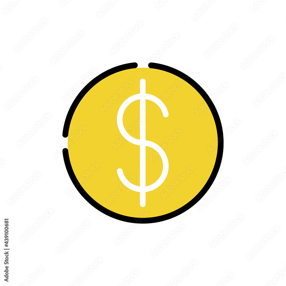 Coin icon Vector Illustration. Dollar Money Coin icon vector design concept for Payment, Finance, Currency and Trading Business. Money Coins vector icon flat design for website, symbol, sign, App UI Coin icon Vector Illustration. Dollar Money Coin icon vector design concept for Payment, Finance, Currency and Trading Business. Money Coins vector icon flat design for website, symbol, sign, App UI