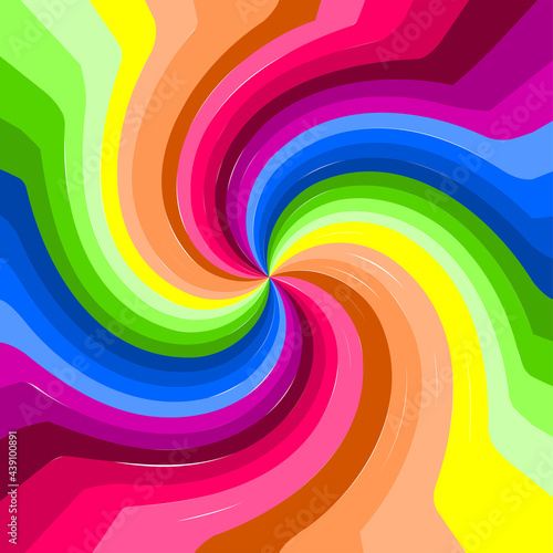 Lgbt community symbol. Psychedelic twisting circles.