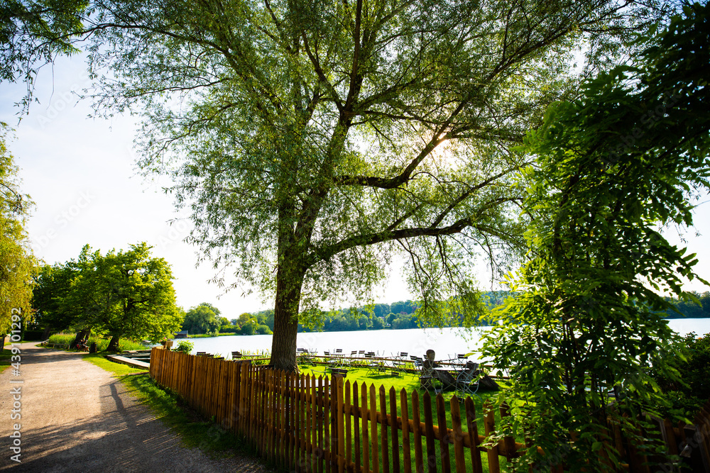 Circular route on Weßlinger lake, summer time