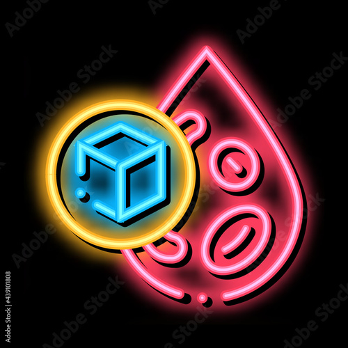 sugar blood diabetes neon light sign vector. Glowing bright icon sugar blood diabetes sign. transparent symbol illustration